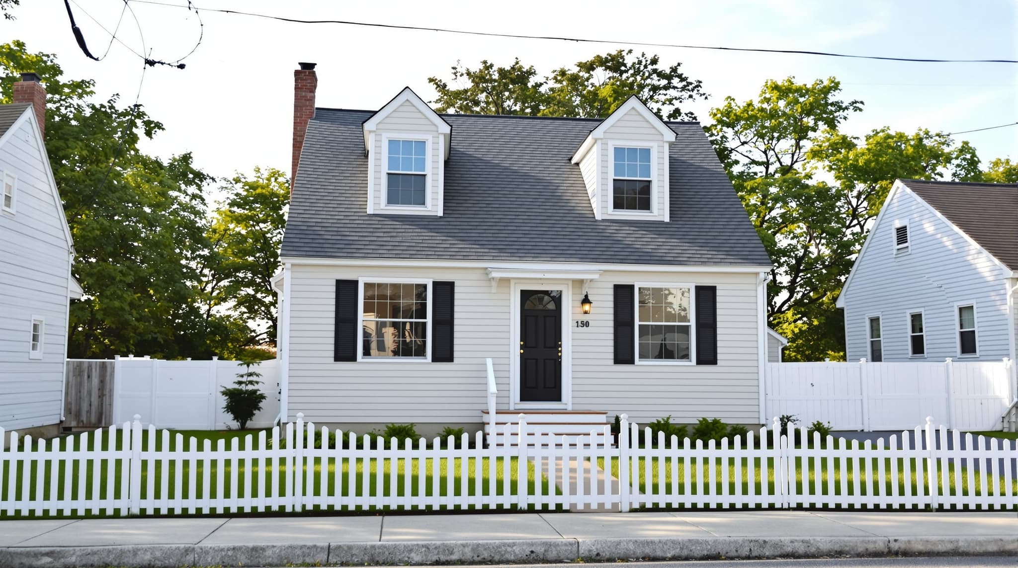 Finished cape cod home with new siding on Long Island