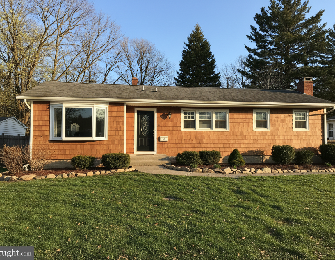 Smithtown raised ranch with engineered cedar shake siding